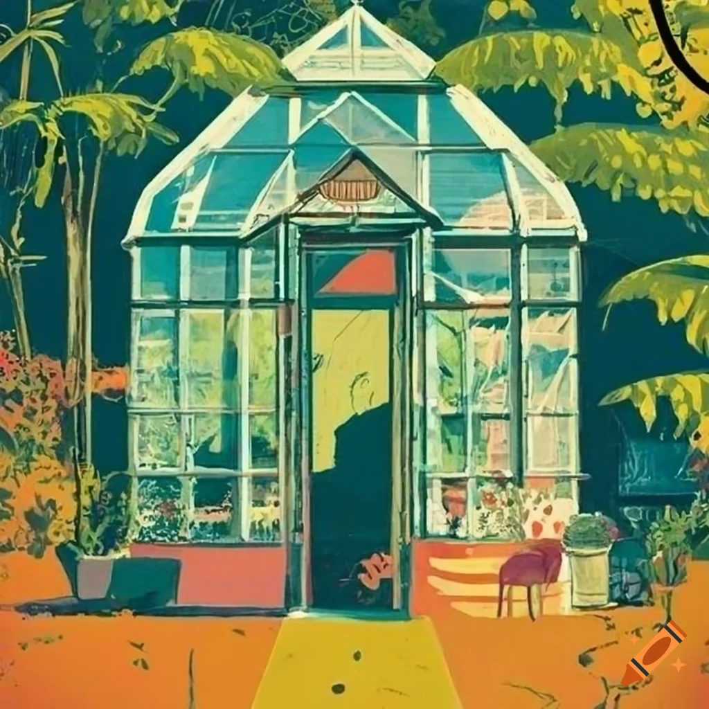 Vintage greenhouse travel poster