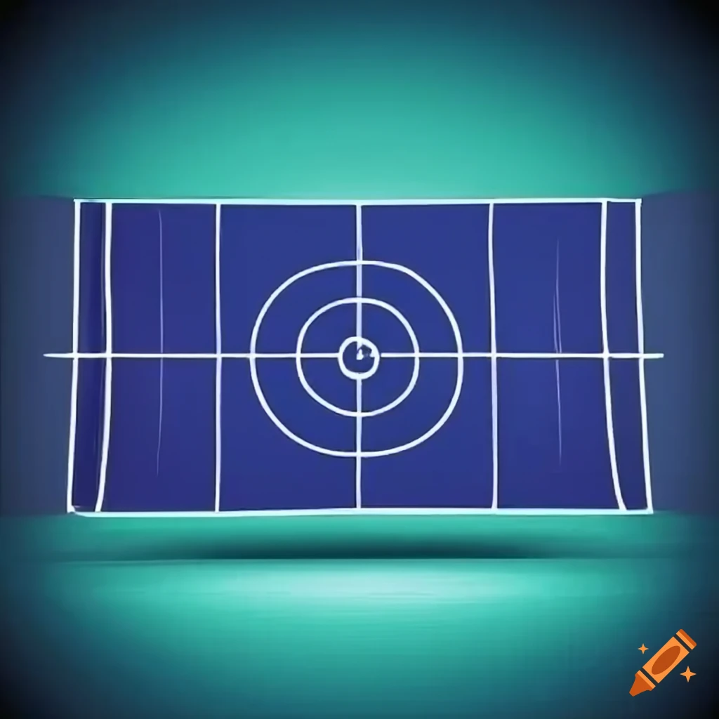 Volleyball court with labeled zones and lines on Craiyon