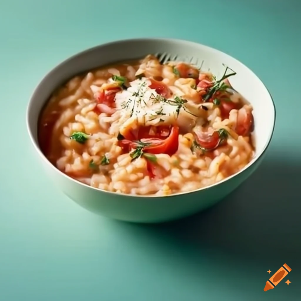 Tomato risotto with thyme and cheese