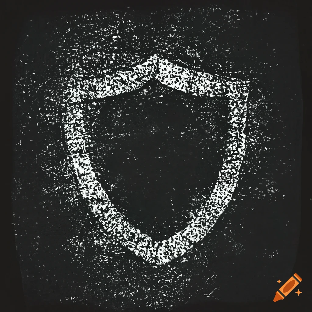 Stippled screen print grunge shield with textured design