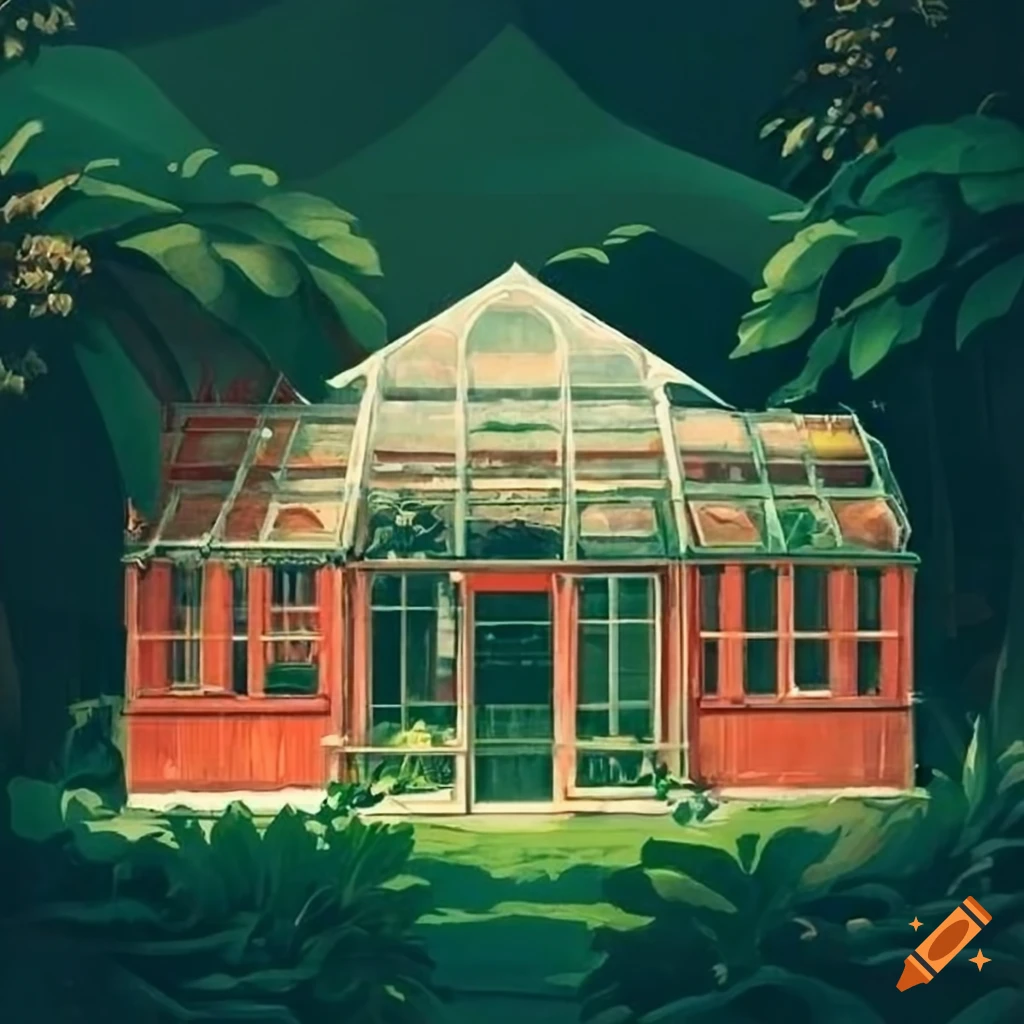 Vintage greenhouse travel poster