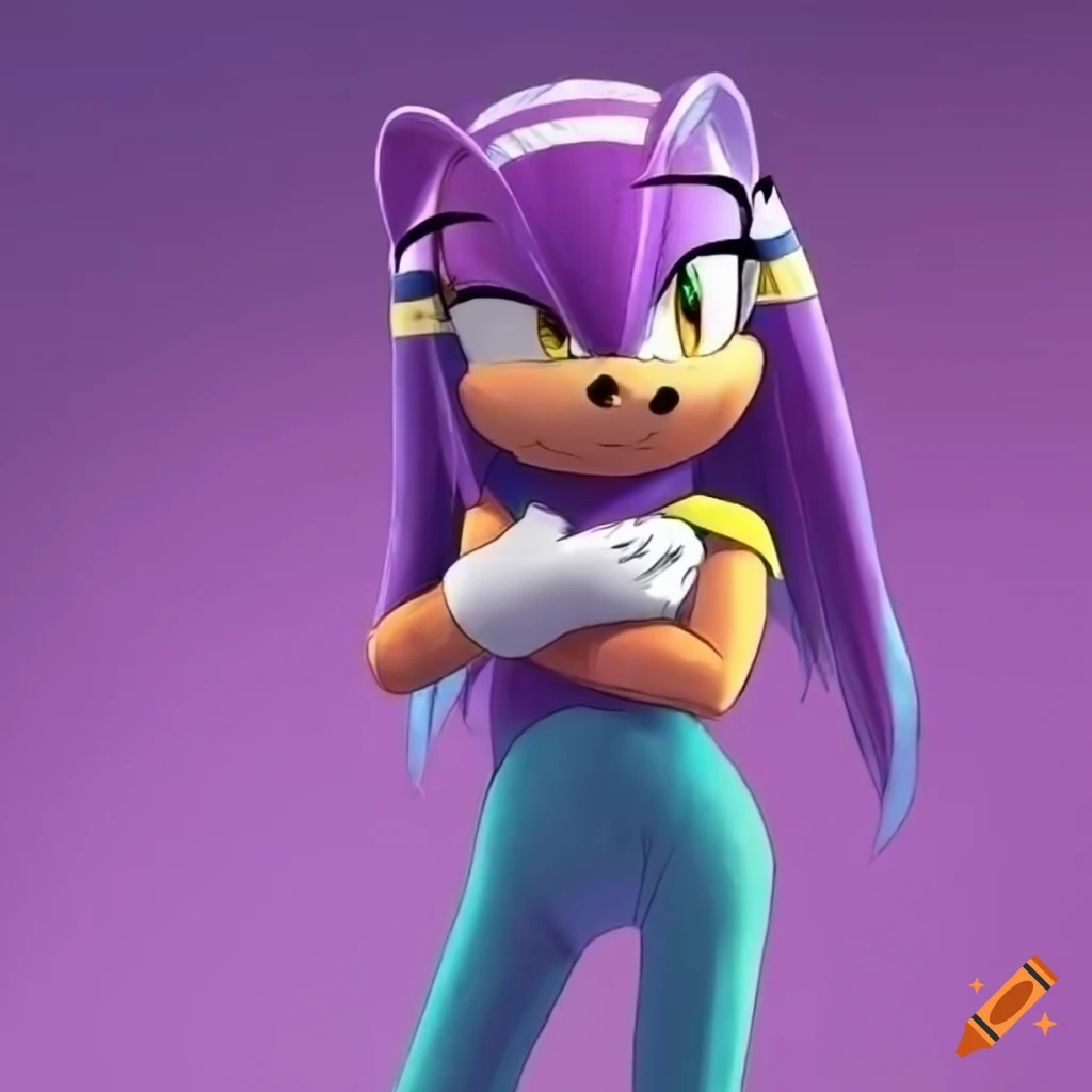 Anthropomorphic echidna with purple t-shirt and blue jeans