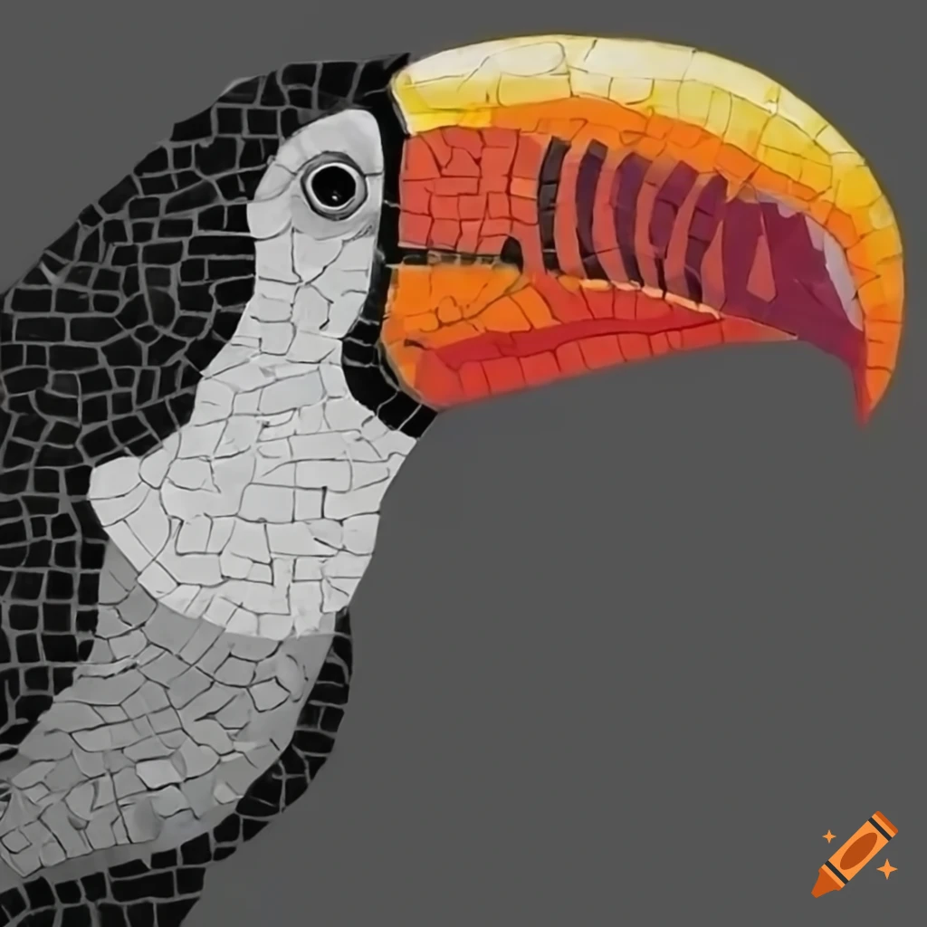 Toucan mosaic on a branch