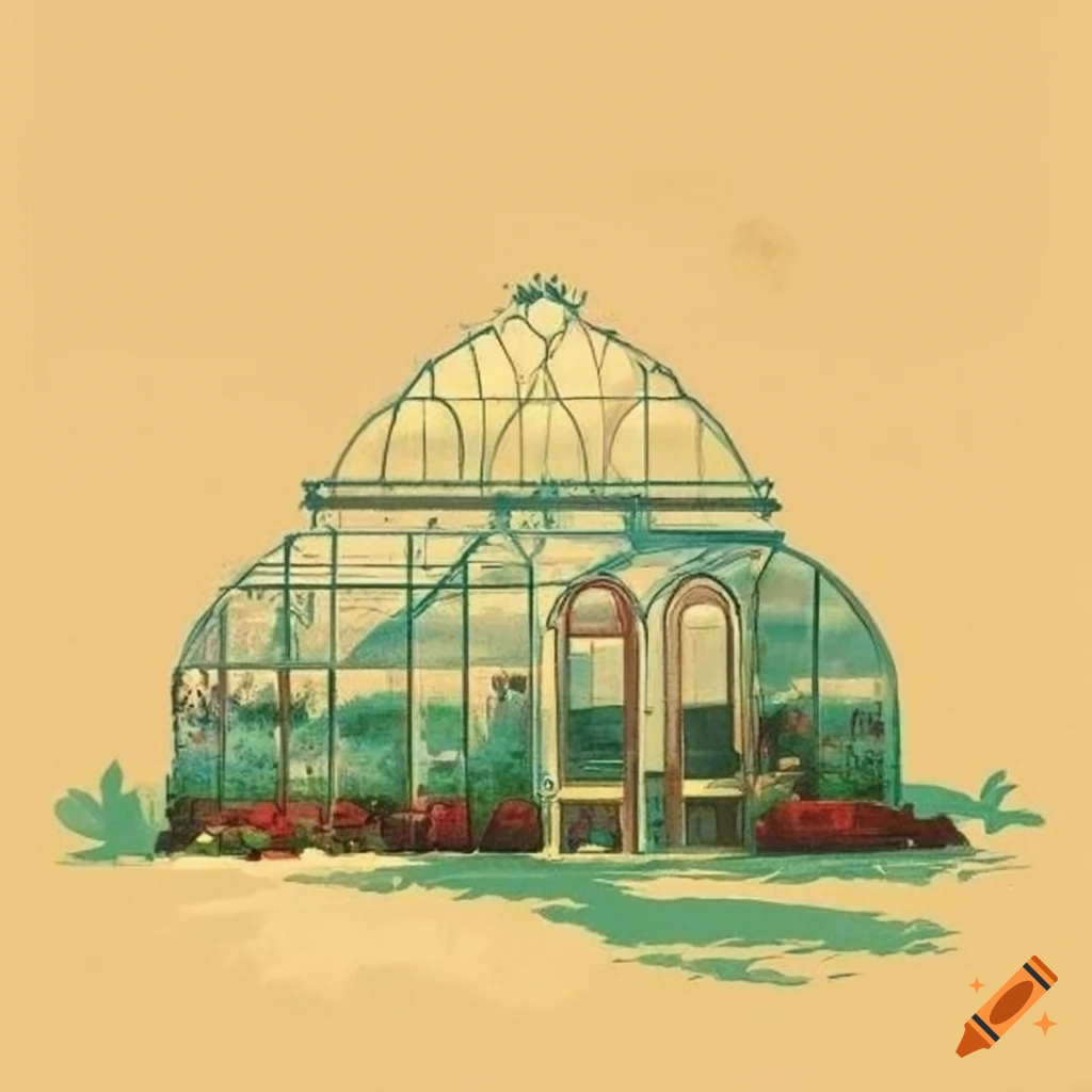 Vintage greenhouse travel poster