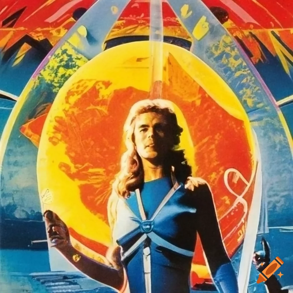 1970s optimistic utopian futurist science fiction movie poster for the