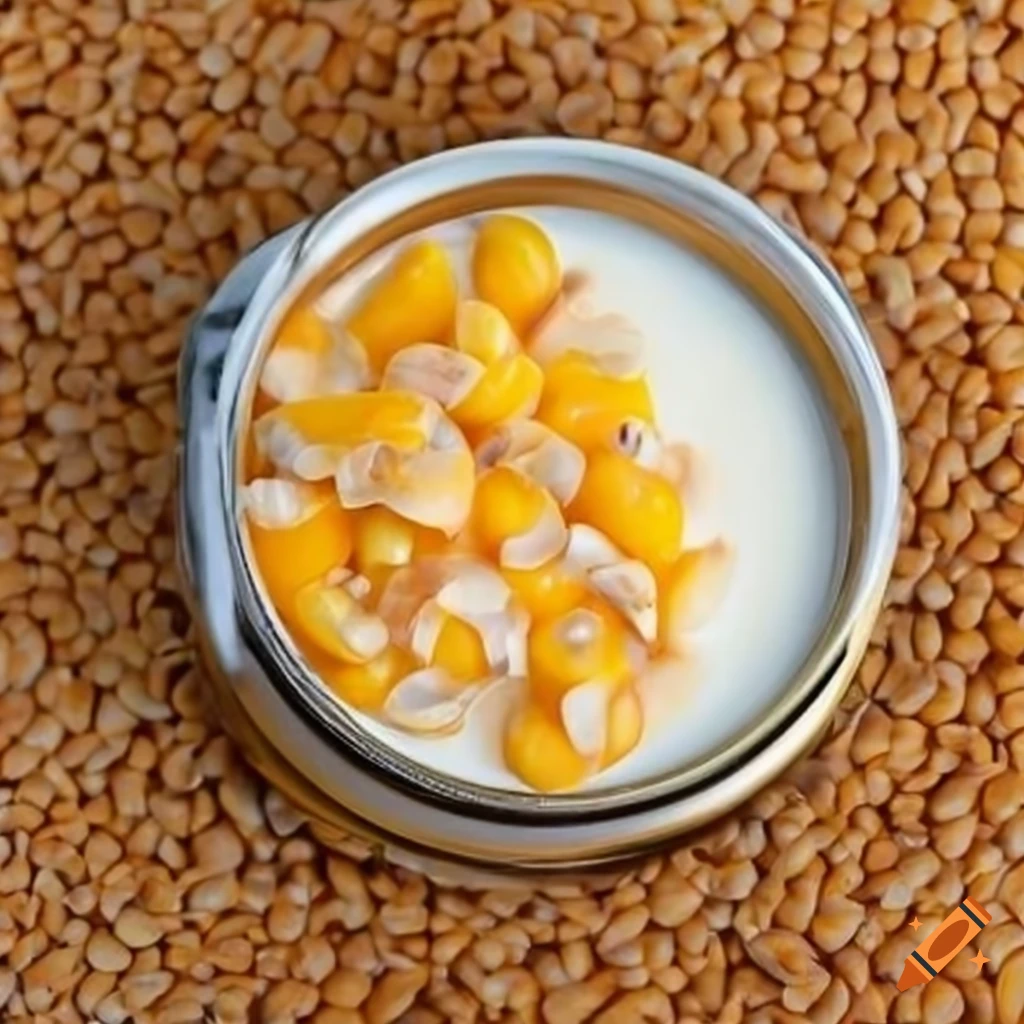Can of corn kernel with milk