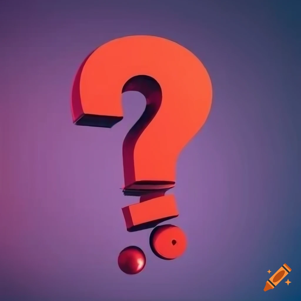 Question mark floating in the air on a light colorful background on Craiyon