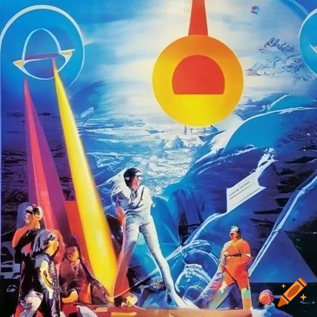 1970s optimistic utopian futurist science fiction movie poster for the