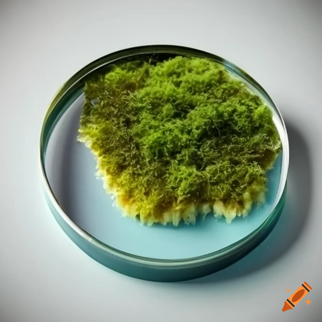 Petri dish with vegetable moss