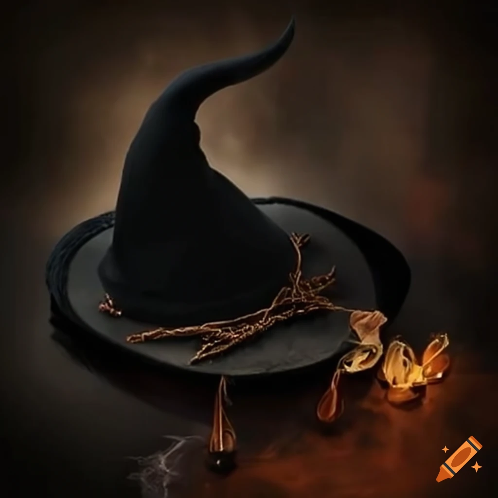 Black witch hat stirring mystical ingredients
