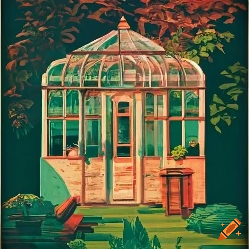 Vintage greenhouse travel poster