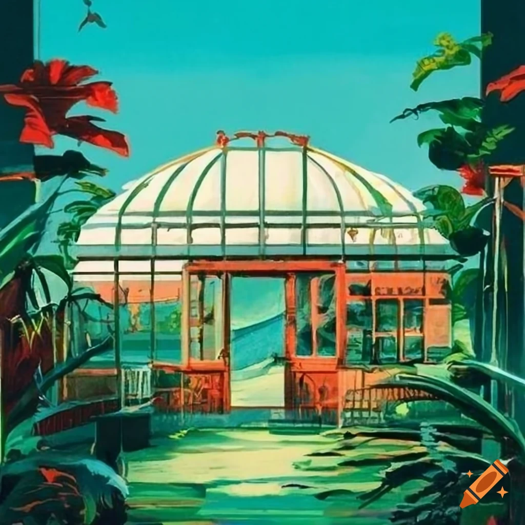 Vintage greenhouse travel poster