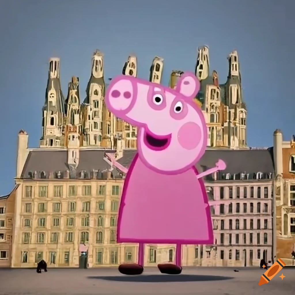 Peppa Pig exploring the city of Arras