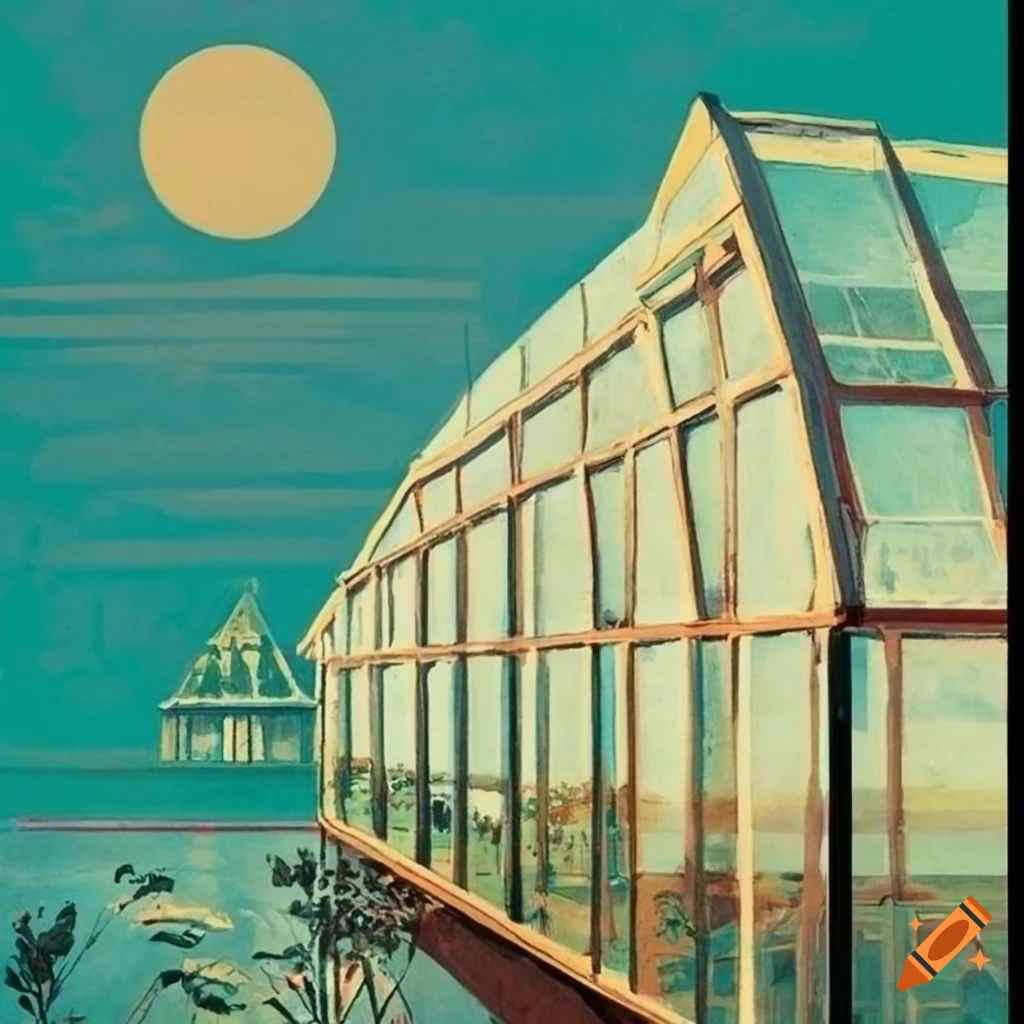 Vintage greenhouse travel poster