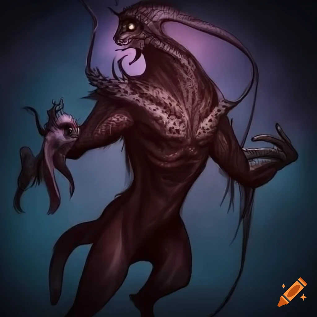 Elegant and graceful mythical creature with large expressive eyes and a long tail