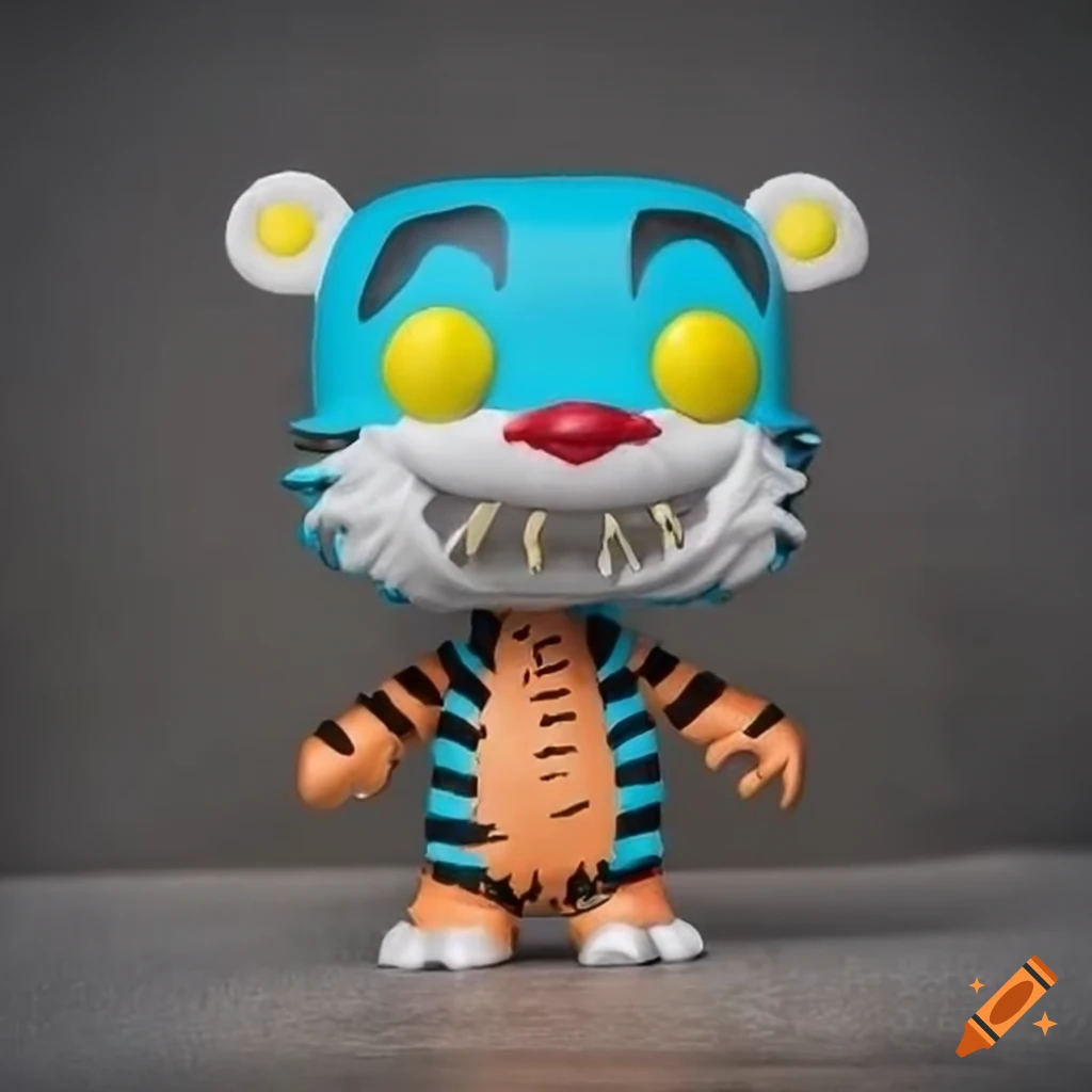 Hobbes Funko Pop figurine in copper plating on concrete background