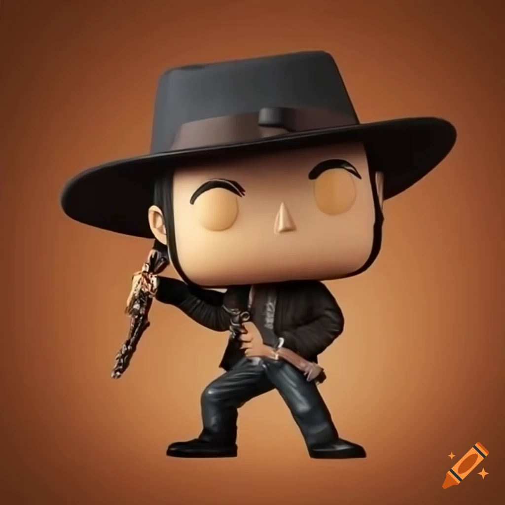 Funko Pop figure of Clint Eastwood riding in a western movie scene