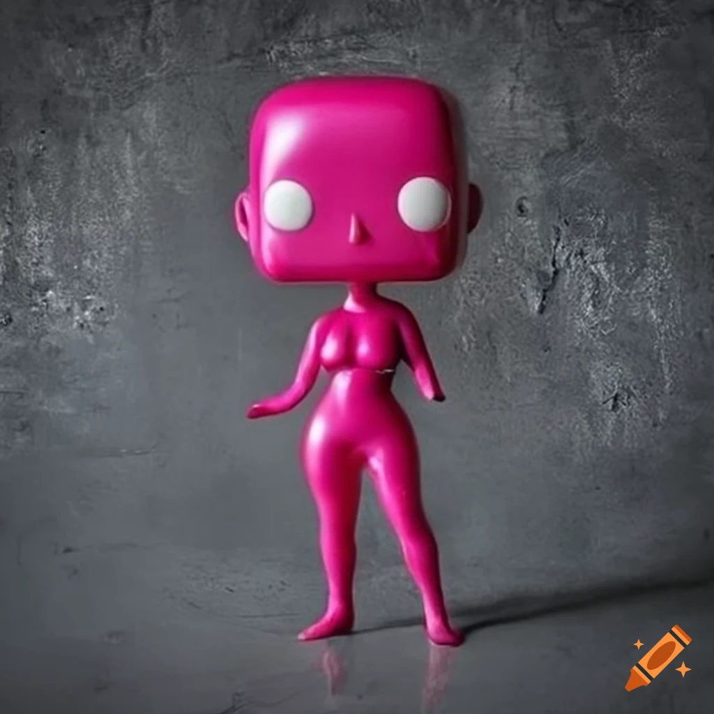Funko pop humanoid female figurine in colorful rubber latex outfit