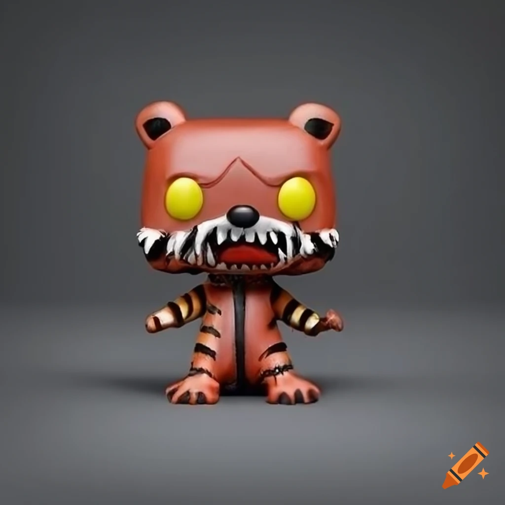 Hobbes Funko Pop figurine in copper plating on concrete background