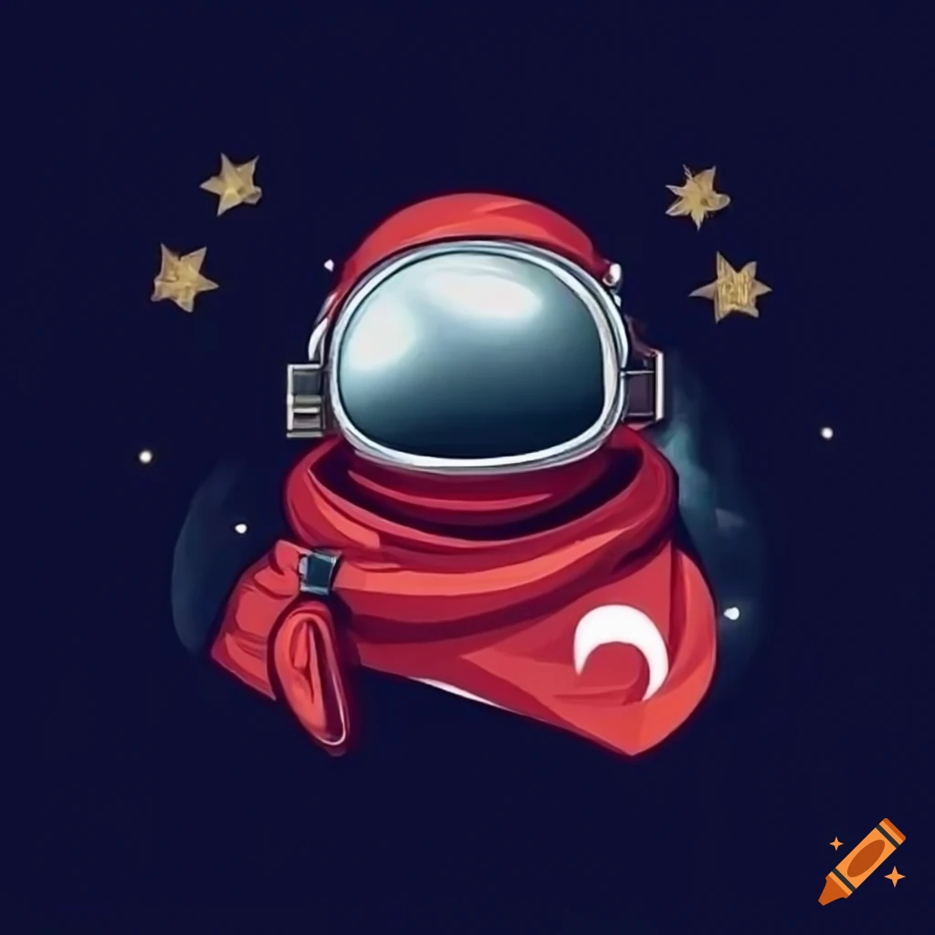 Stylish astronaut with badge of Turkey