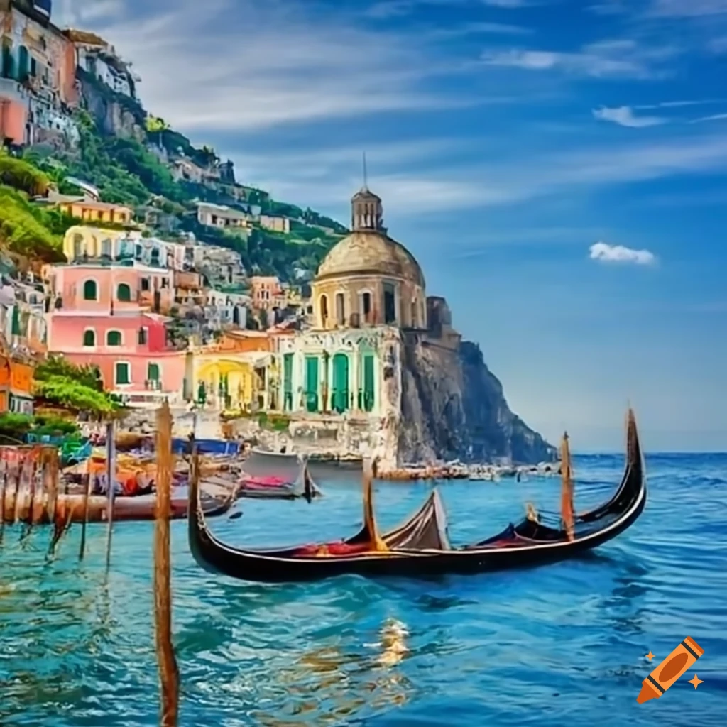 Beautiful Amalfi Coast seaside views or romantic gondolas in Venice canals