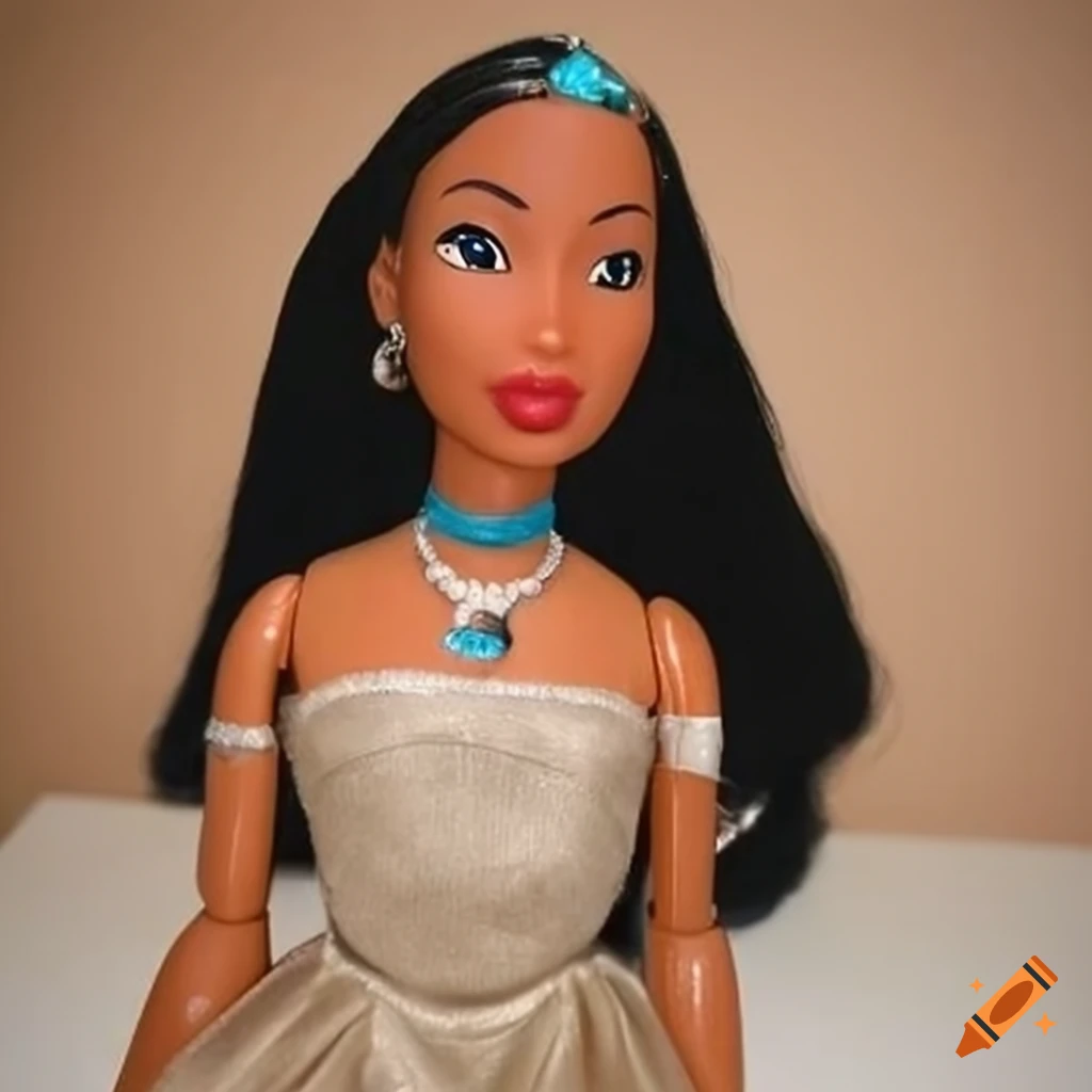 Princess Pocahontas baddie doll in beige dress