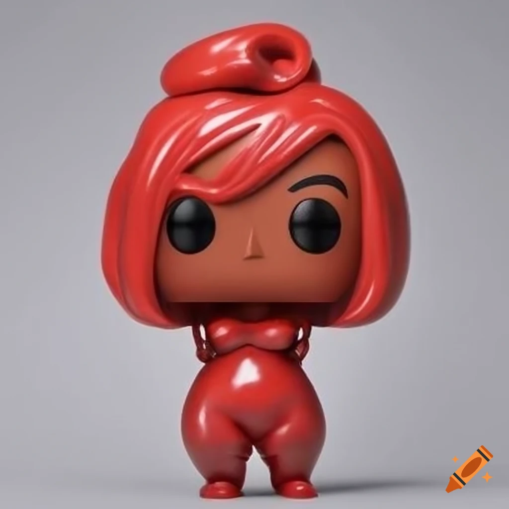 Funko pop humanoid female figurine in spicy curvy red latex outfit