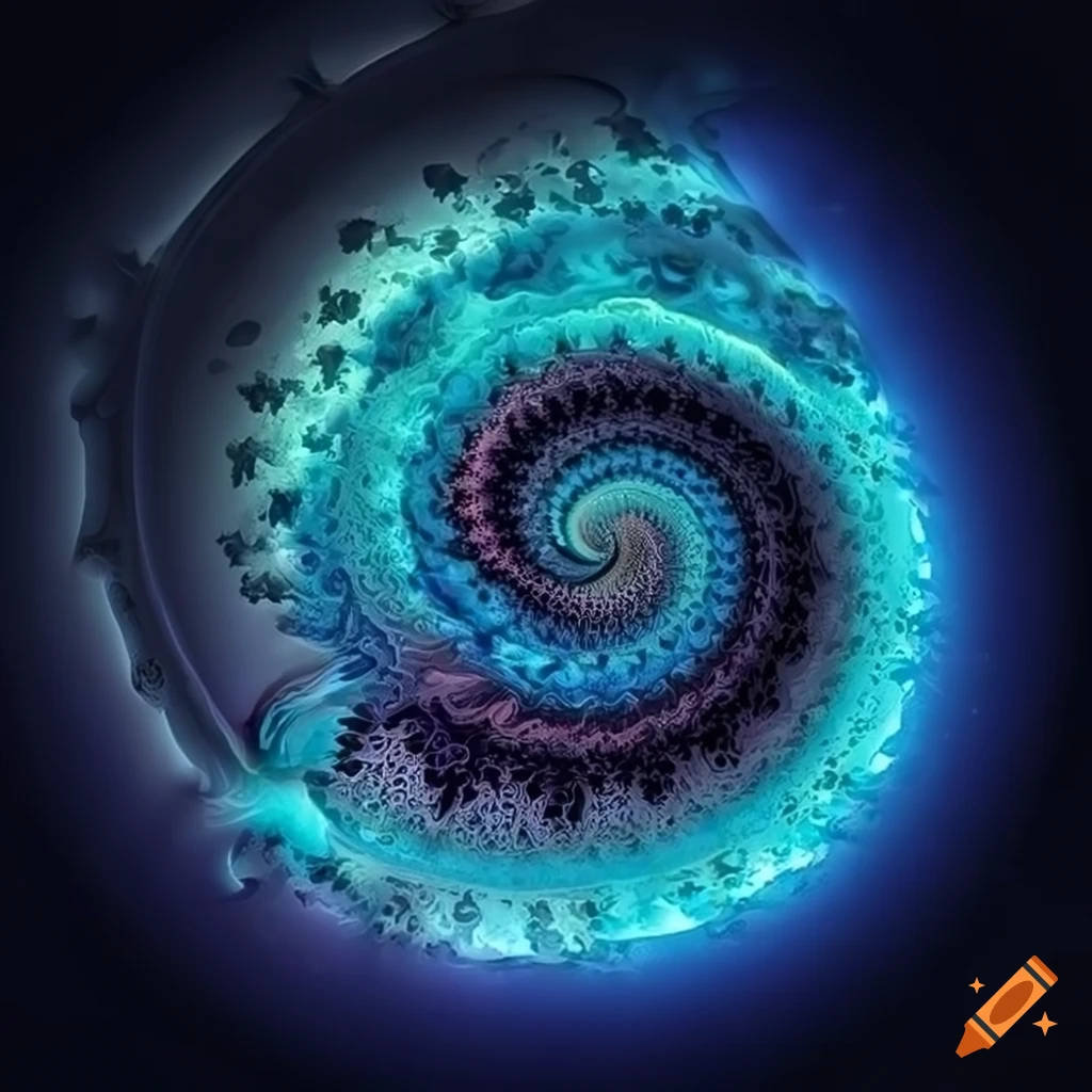 Intricate fractal dragon-inspired digital art