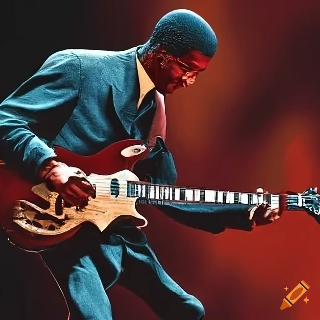 Chuck Berry playing guitar
