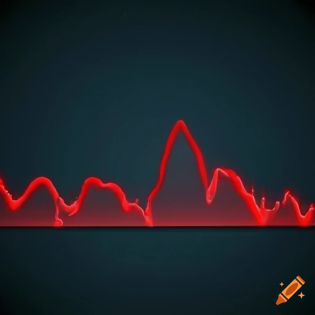 Intricate line graph transitioning from red to green on a dark background