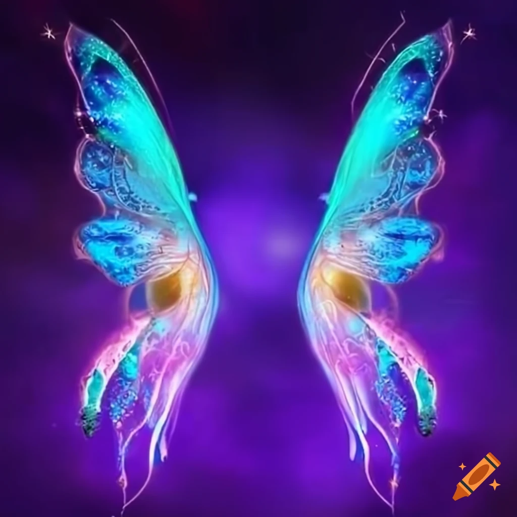 Fairy wing on a magical background