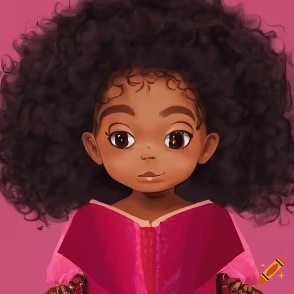 Black girl in princess dress enjoying reading with a bookmark