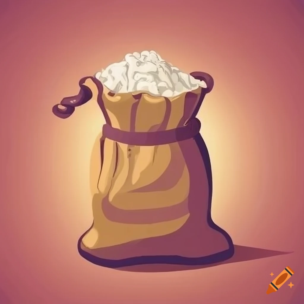 Cartoon grocery store bag of flour