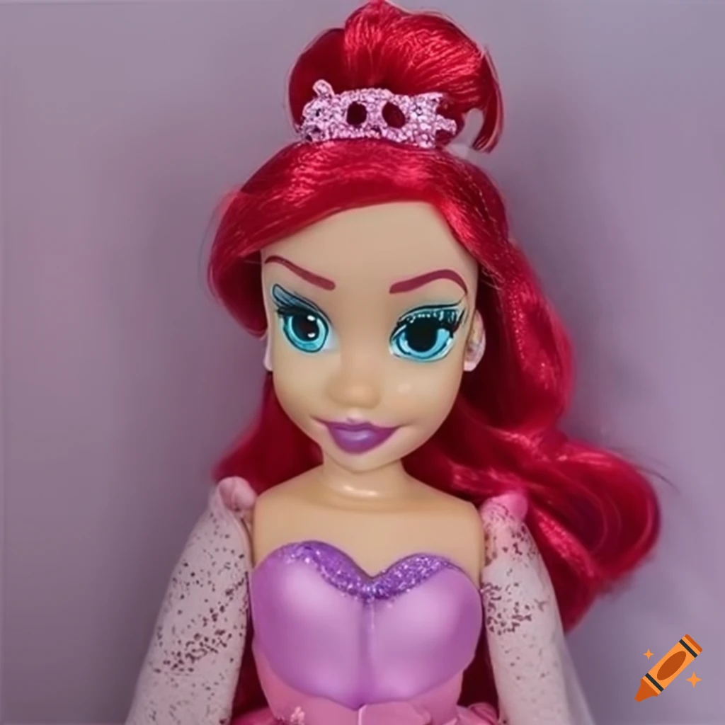 Princess Ariel baddie doll in pink long-sleeved dress