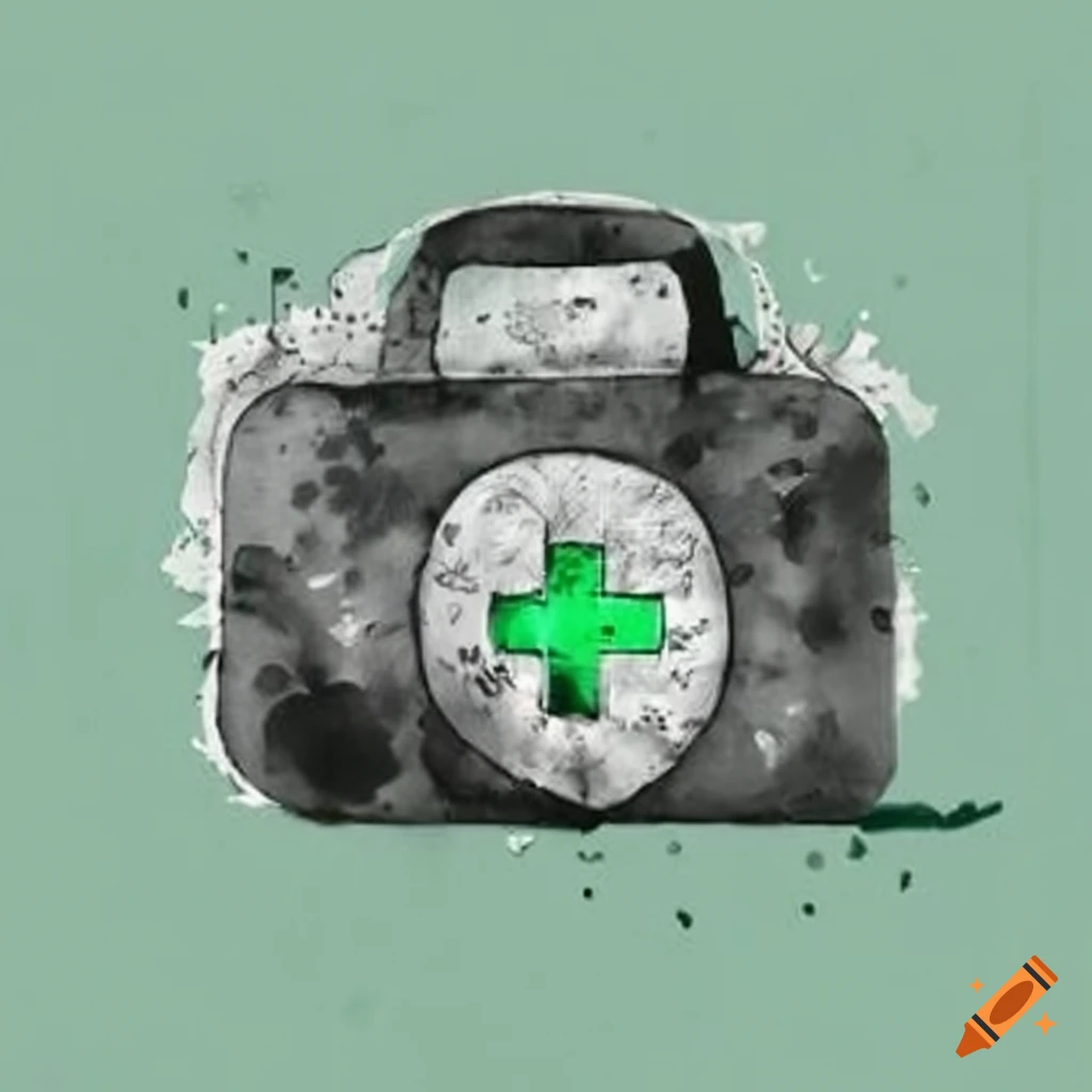 First aid kit with green cross symbol