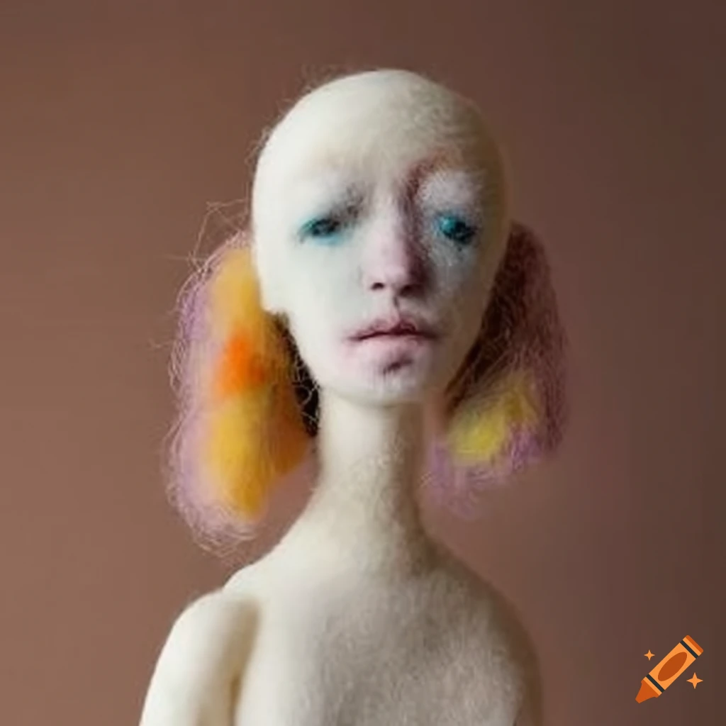 Joyful dancing felted wool life forms