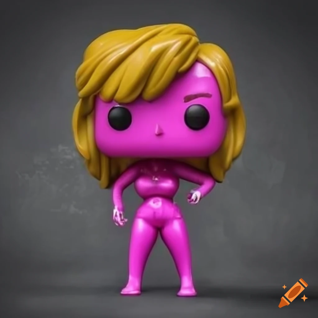 Funko pop humanoid female figurine in colorful rubber latex outfit