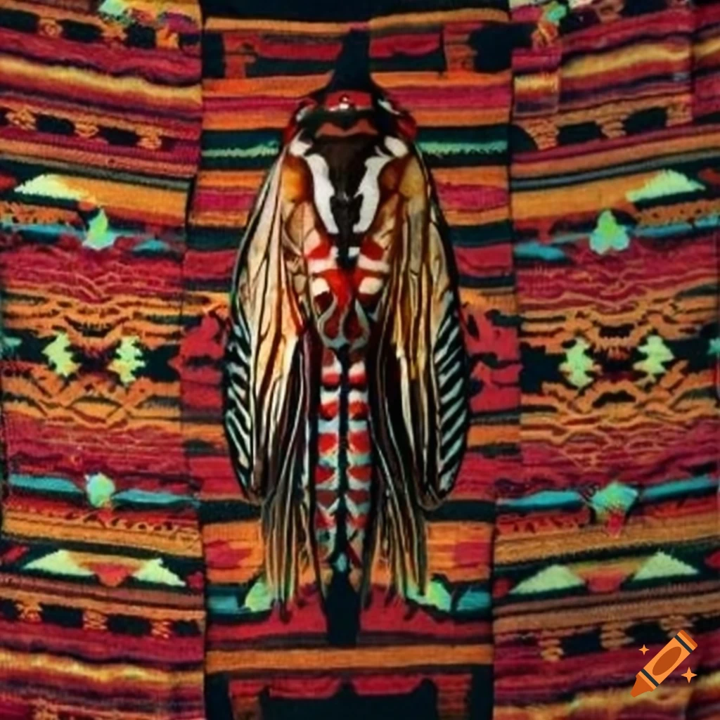 Cherokee blanket with large cicada design