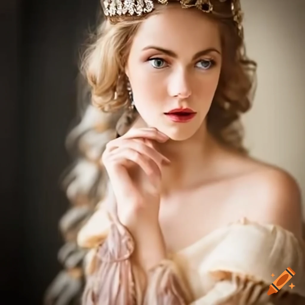 Image with a princess, draw thick and black mustache under the princess's nose