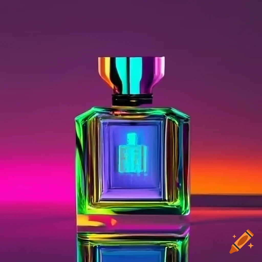 Luxurious oriental perfume in a colorful and neon setting