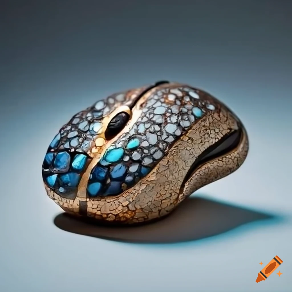 Unique computer mouse crafted from meteorite and mosaic ceramic smalt ...