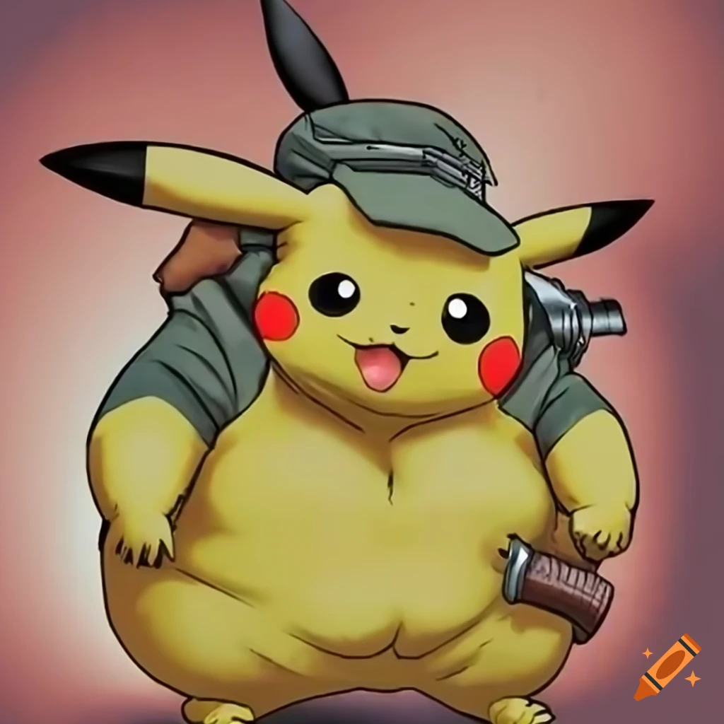 Chubby Pikachu with an AK-47