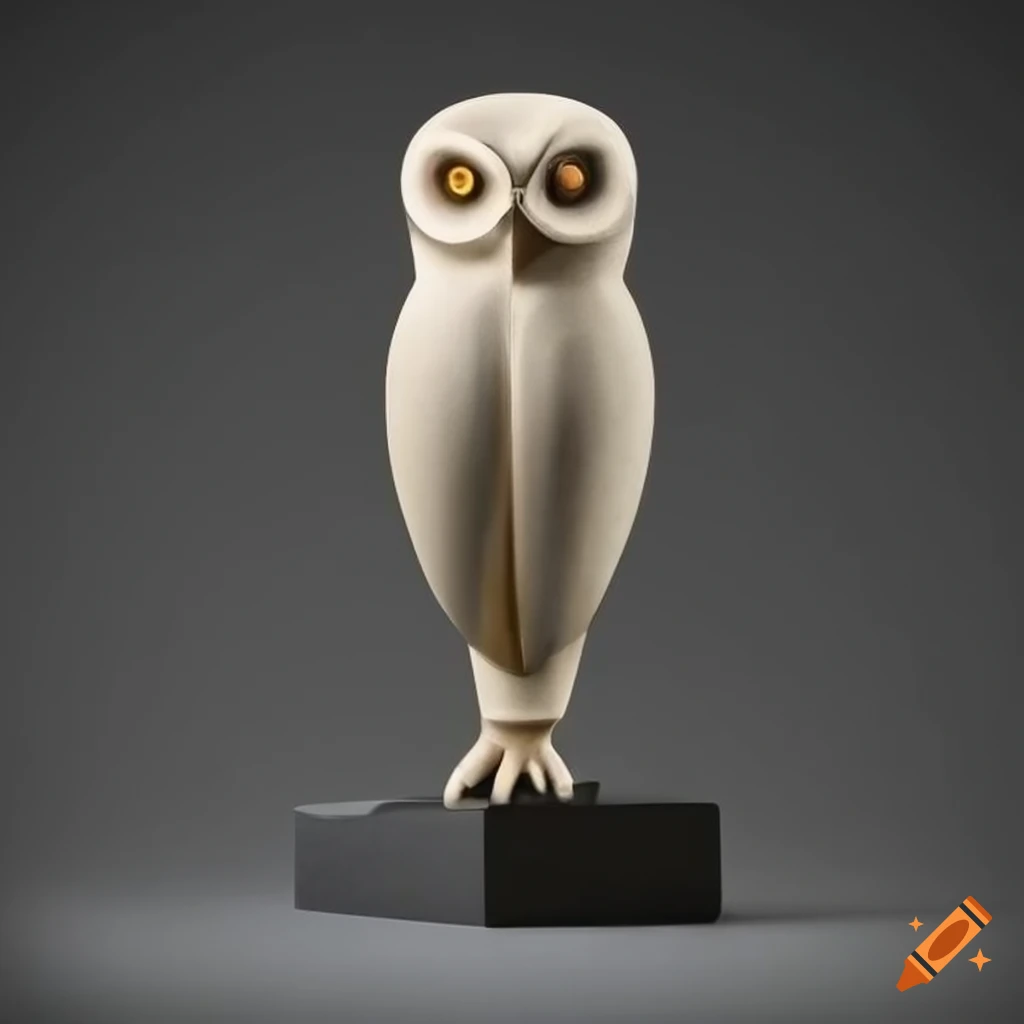 Minimalistic art deco owl statue on Craiyon
