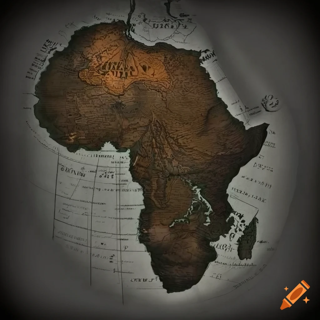 Vintage map of the African continent