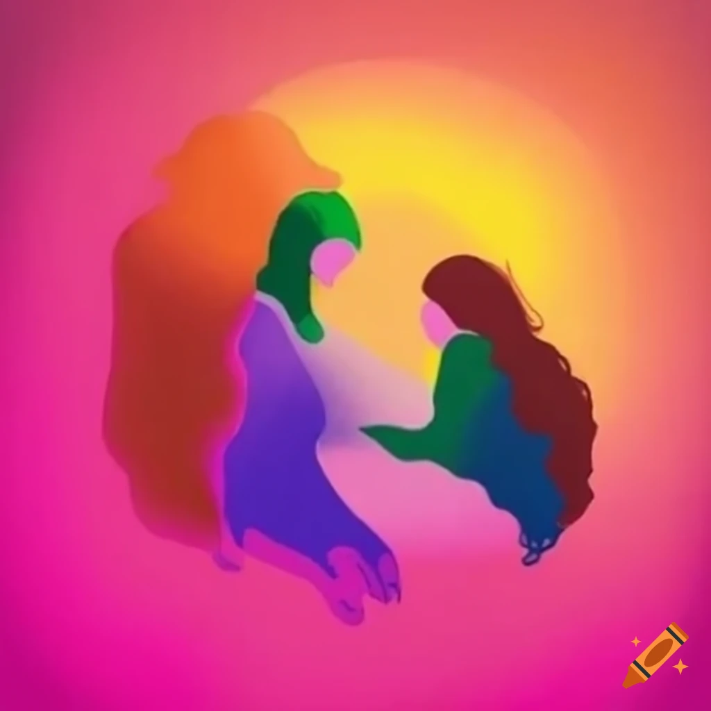Childish crayon drawing of a family with mother's face scribbled out
