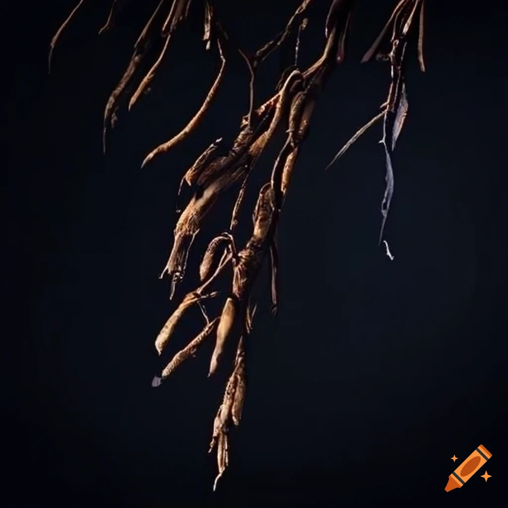 Twigs on the ground at night