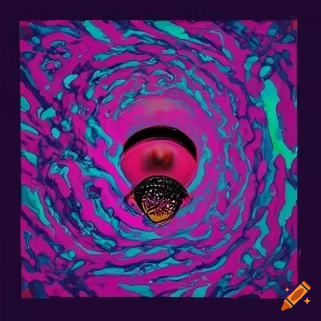 Trippy experimental rap album cover on Craiyon