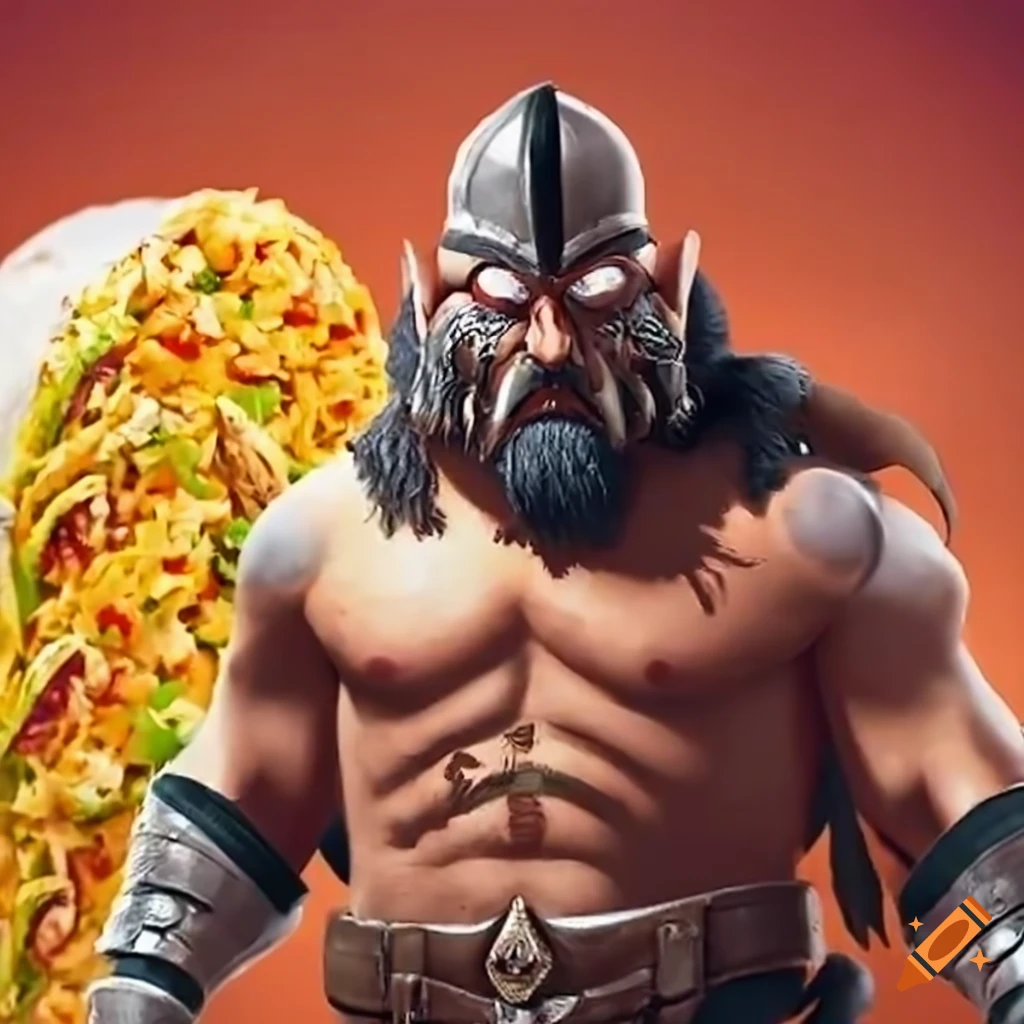 Strong barbarian warrior conquering the battlefield