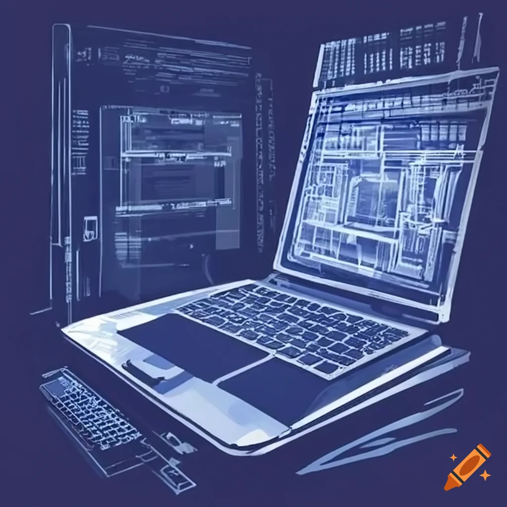 Blueprint of a laptop design