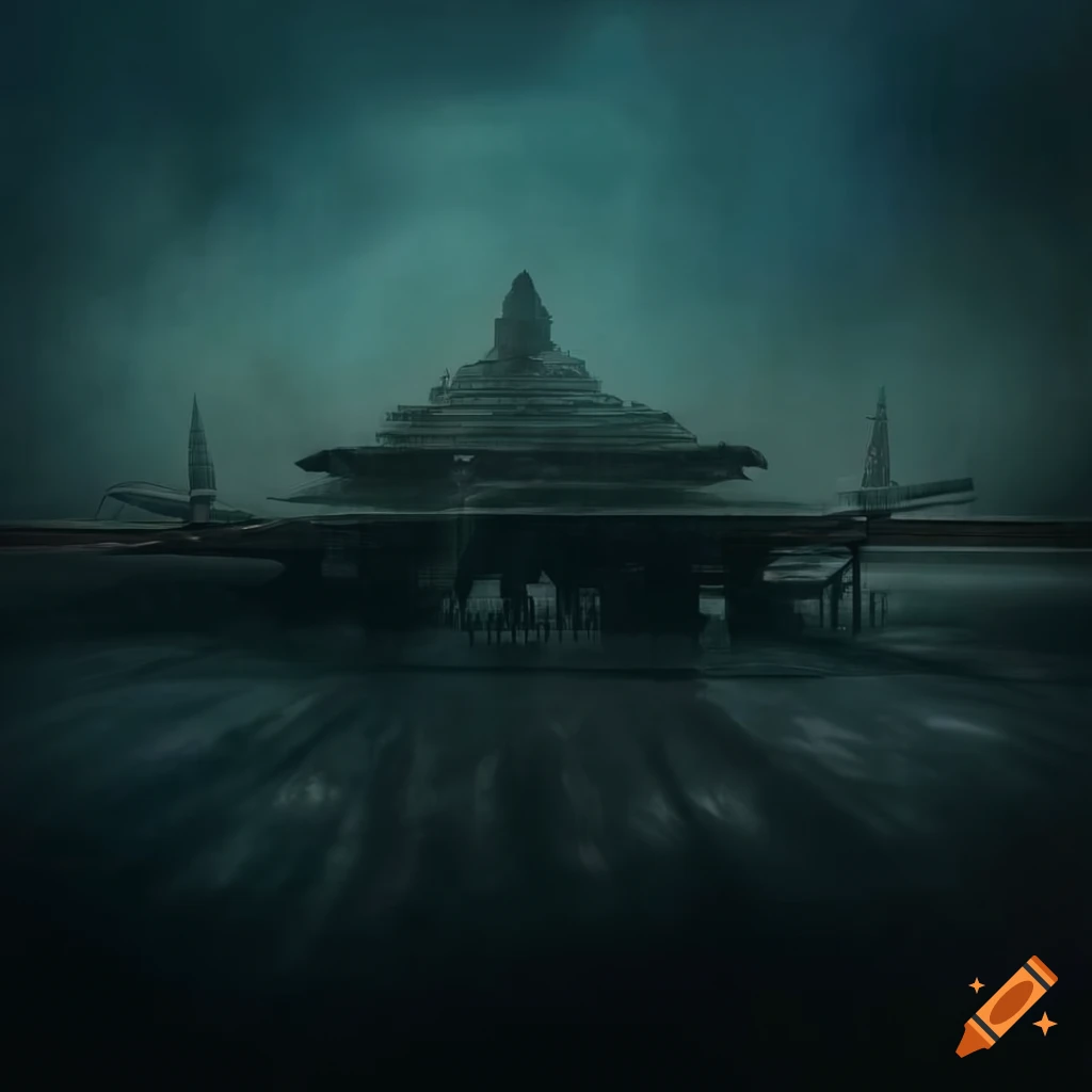 Intricate hyper-realistic modern haunted airport with an astronaut in the distance by Zdzisław Beksiński and Dave Allsop